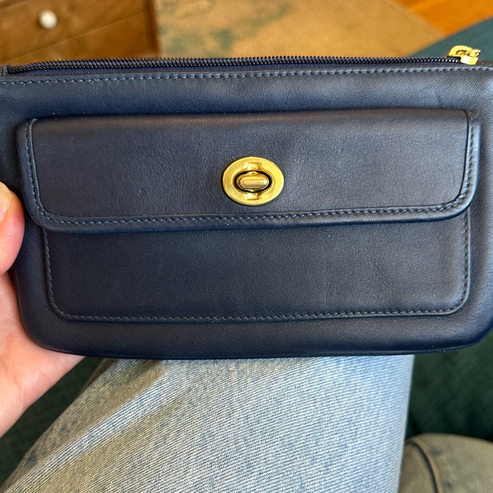 Navy Coach Legacy Turn Lock Wristlet - Picture 3 of 6